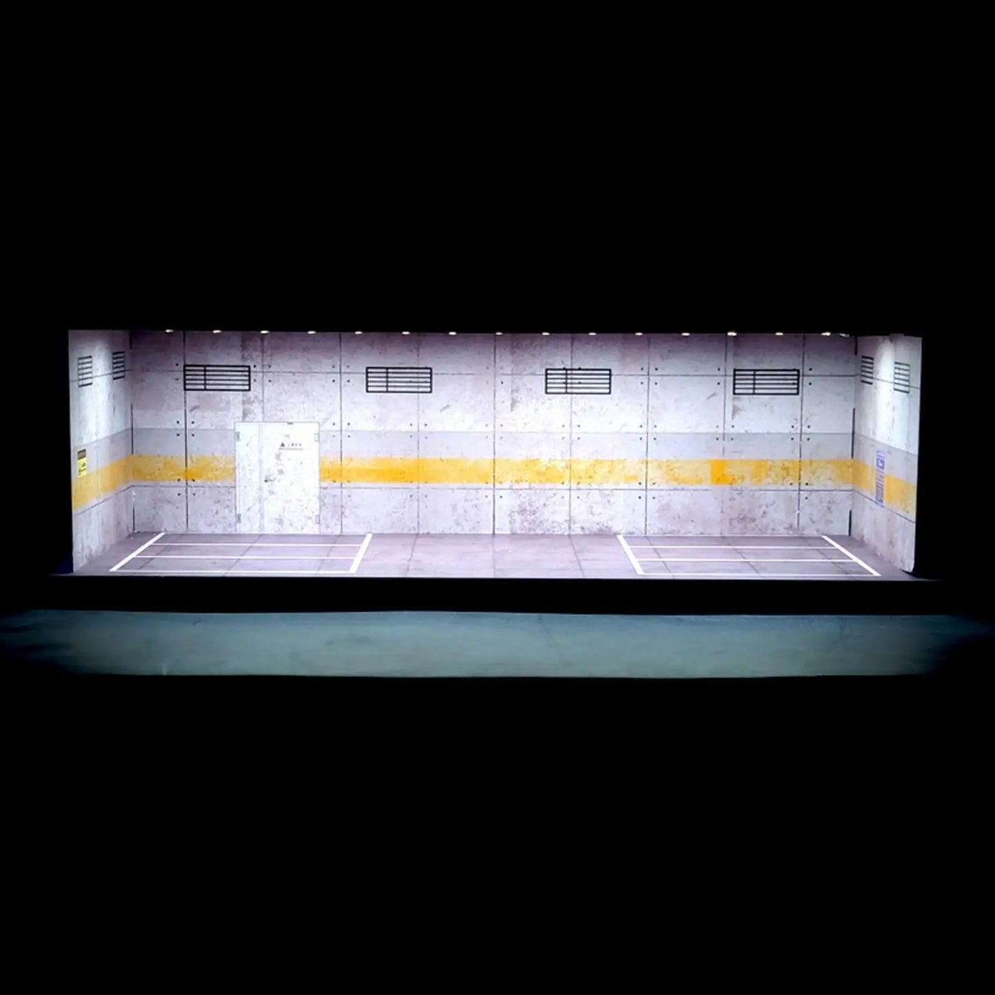 1/64 Scale Diecast Model Car Display Case Garage with LED Lighting Red Parking Garage Diorama for Hot Wheels Matchbox Collection