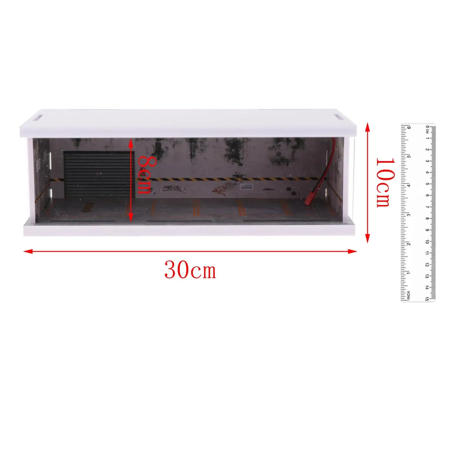 1/64 Scale Diecast Model Car Display Case Garage with LED Lighting White Parking Garage Diorama for Hot Wheels Matchbox Collection