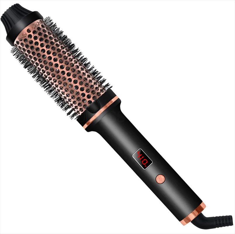 1.5 Inch Ceramic Tourmaline Ionic Heated Curling Brush Professional Volumizing Hot Styling Tool with 10 Heat Settings Dual Voltage Auto Shut Off General