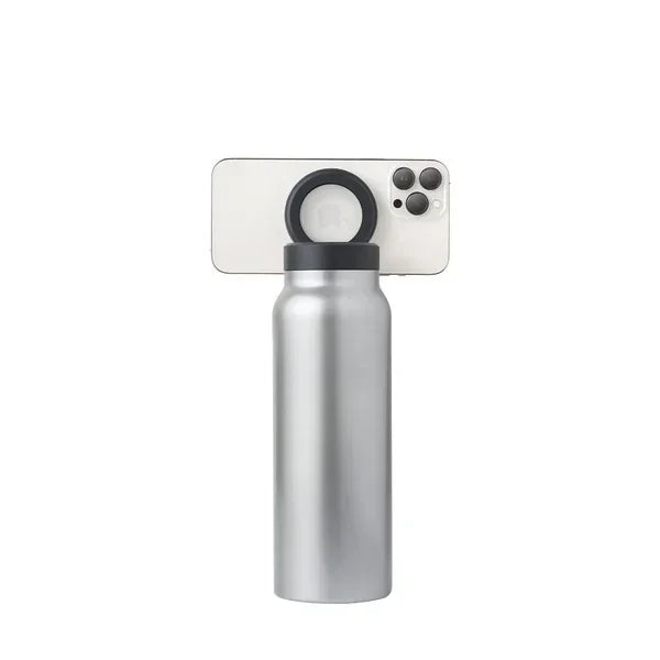 Botella de Agua Aislada Compatible con MagSafe con Soporte para Teléfono Giratorio 360° - Acero Inoxidable de 24oz