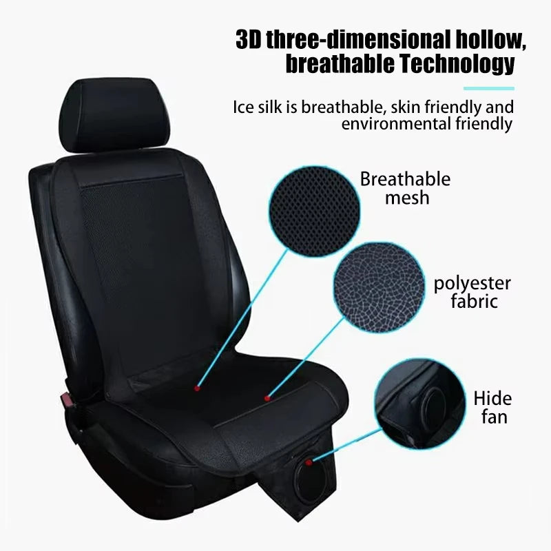 12V Cooling Car Seat Cover Ventilated Seat Cushion with Built in Fan Beige