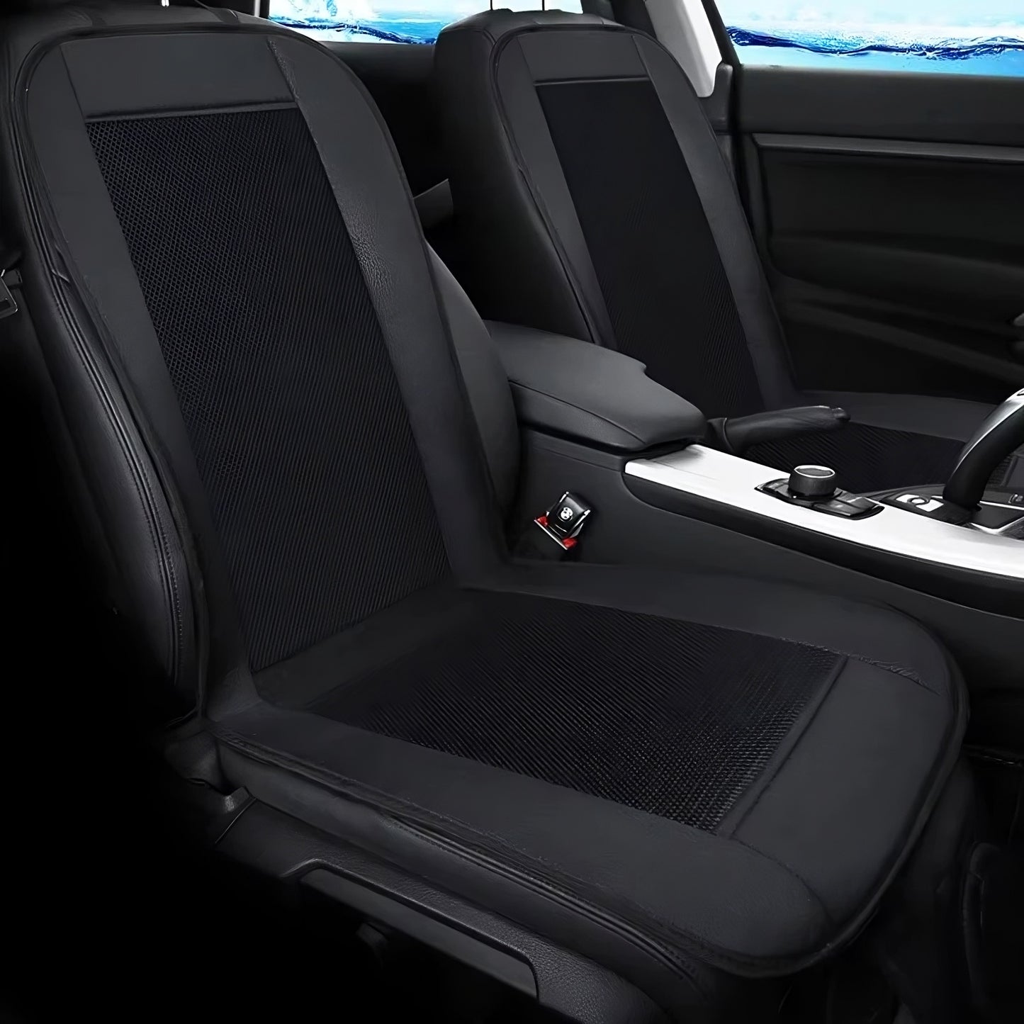 12V Cooling Car Seat Cover Ventilated Seat Cushion with Built in Fan Gray