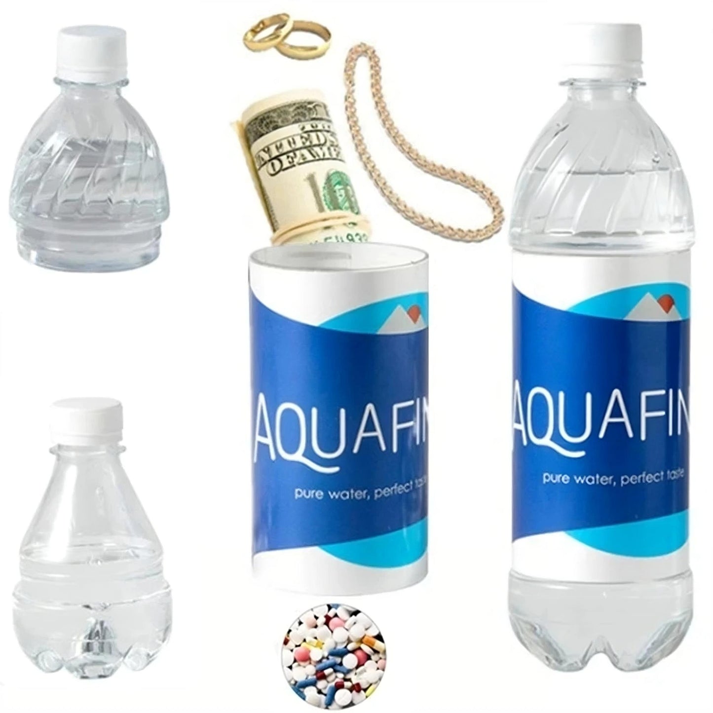 Diversion Safe Water Bottle with Hidden Storage Compartment - Secret Stash Container for Valuables