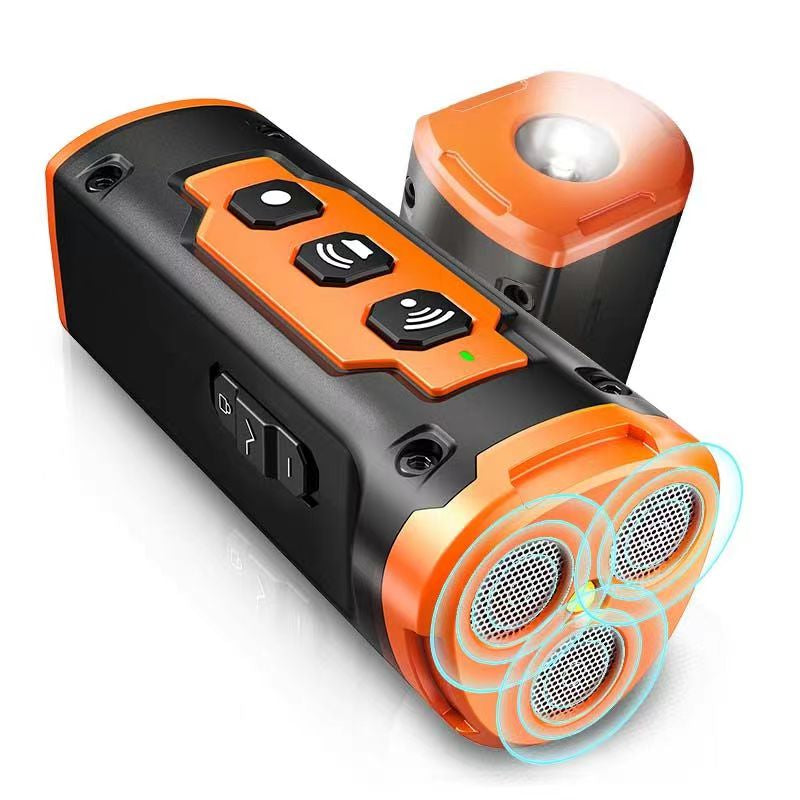 Dog Repeller Ultrasonic Dog Training Device - Anti Barking Deterrent with Triple Emitter, LED Flashlight, Rechargeable Battery for Safe Humane Behavior Control Indoor Outdoor Use