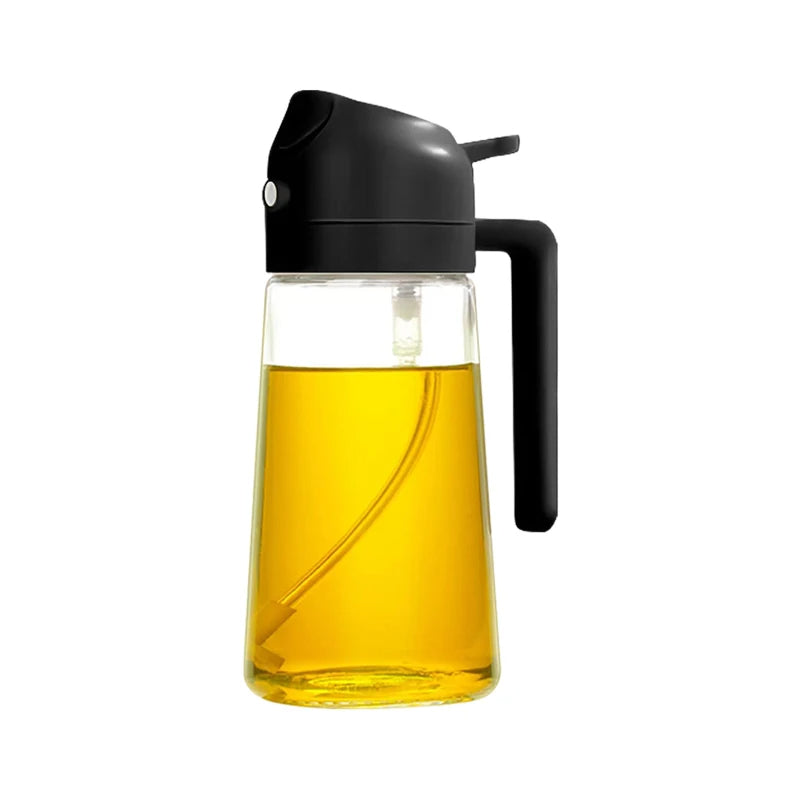 2 in 1 Oil Spray Bottle and Dispenser Dual Function Kitchen Oil Sprayer with Pour Spout for Cooking Grilling and Salad Dressing General