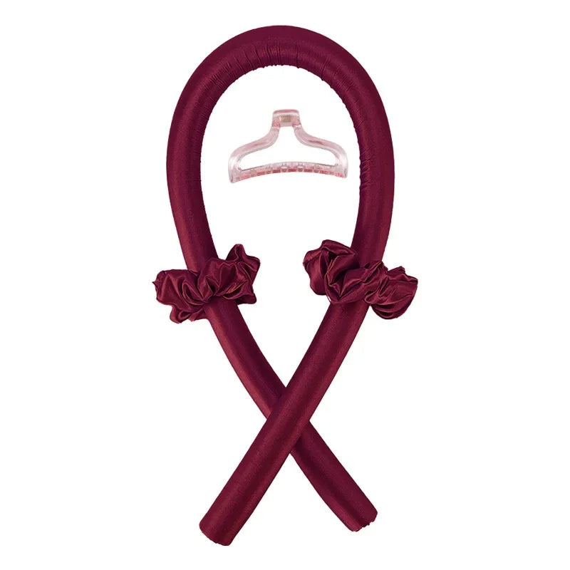 Banda de Cabelo com Rolo para Encaracolar sem Calor - Modelador de Cabelo Noturno sem Calor para Todos os Tipos de Cabelo - Ferramenta de Modelagem com Fita de Cetim de Seda e Mola de Cabelo