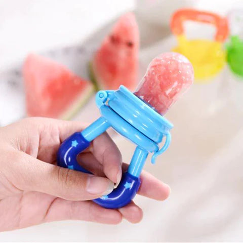 シリコン製ベビーフルーツフィーダーおしゃぶり3個セット - 安全な自己給餌用のBPAフリー食品グレードシリコン製歯固めフィーダー