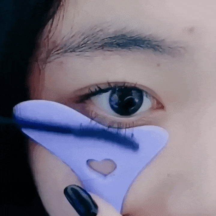 2 Adet Silikon Eyeliner Makyaj Şablonu Yeniden Kullanılabilir Kanatlı Eyeliner Rehberi ve Maskara Koruyucu Koruyucu Seti Pembe