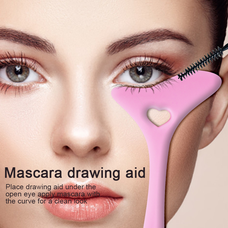 2x Silicone Eyeliner Makeup Stencil Reusable Winged Eyeliner Guide and Mascara Shield Guard Tool Set Purple