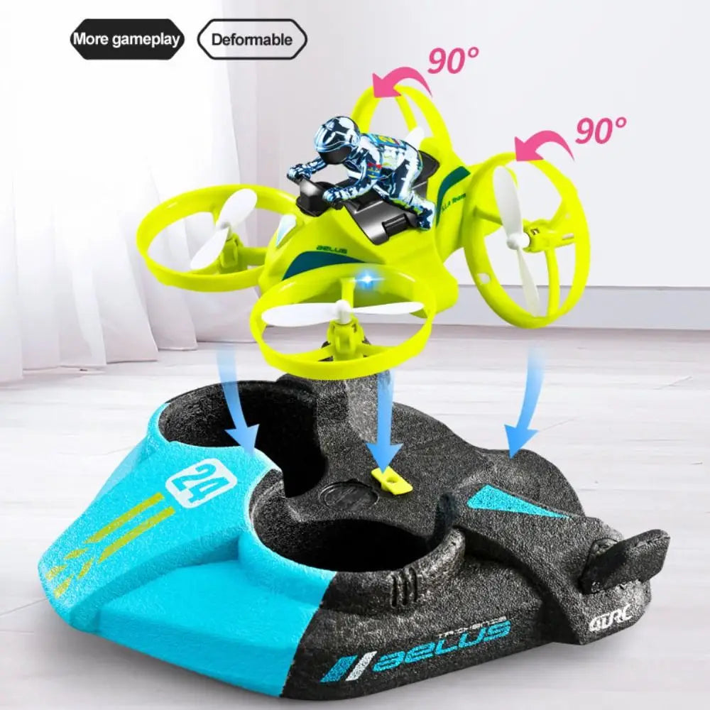 3 in 1 Mini RC Drone Quadcopter Hovercraft Boat All Terrain Remote Control Drone for Kids with Altitude Hold and 360 Degree Stunts General