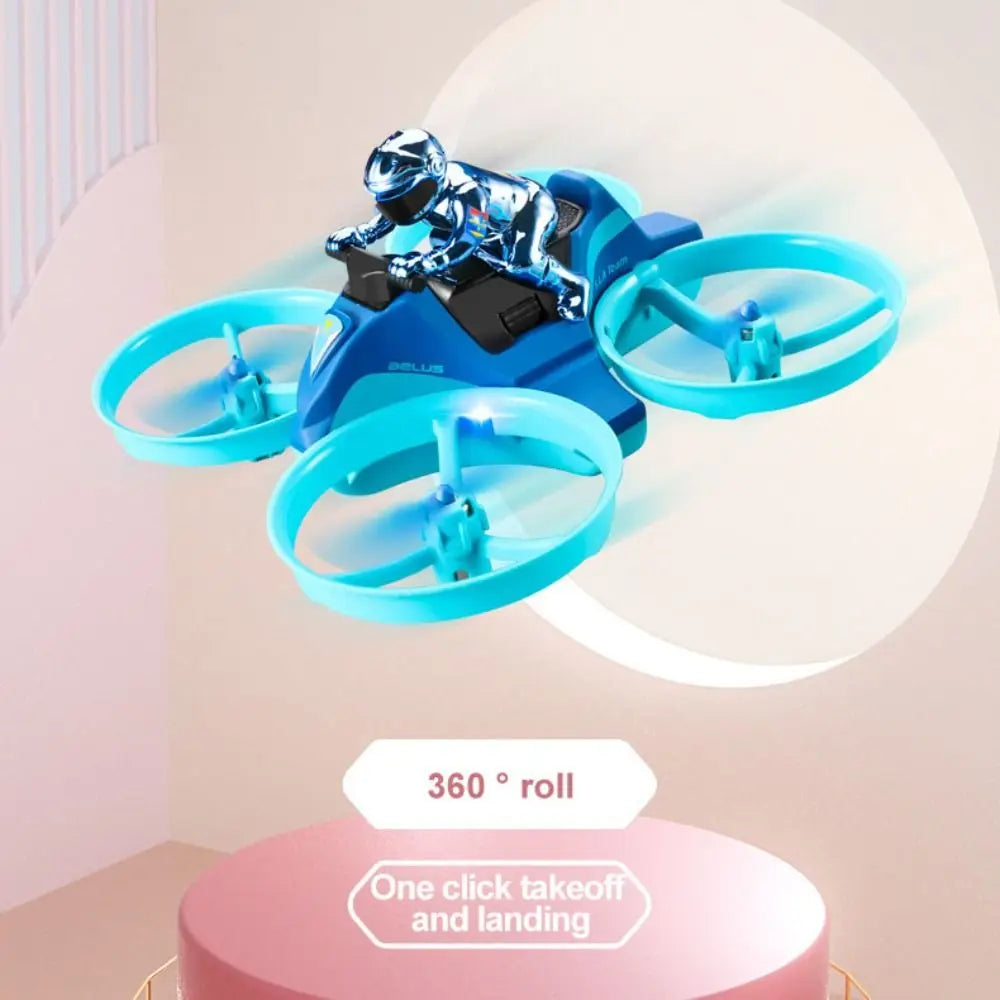 3 in 1 Mini RC Drone Quadcopter Hovercraft Boat All Terrain Remote Control Drone for Kids with Altitude Hold and 360 Degree Stunts Orange