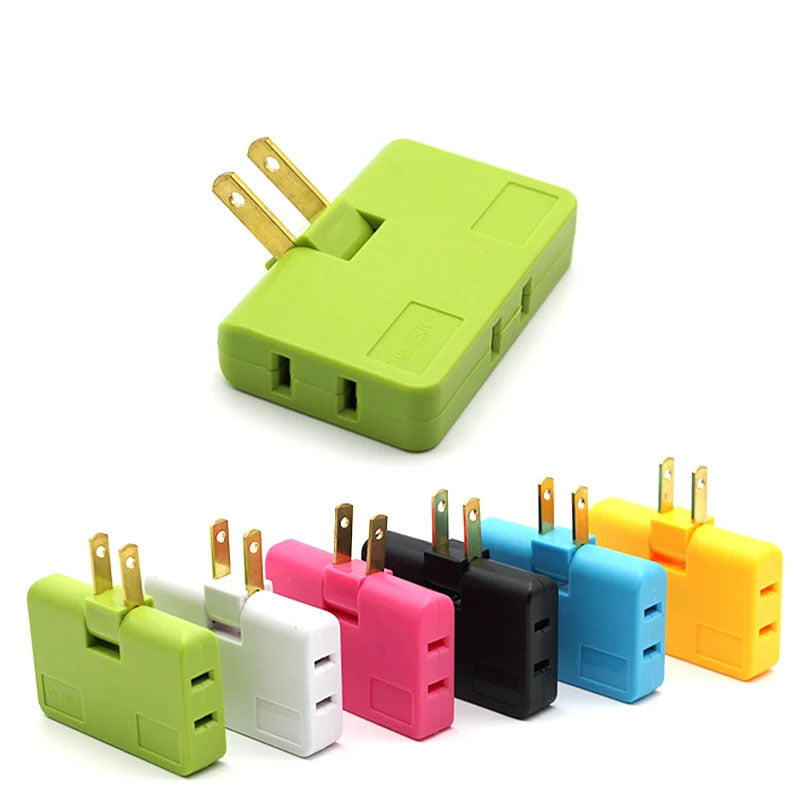 3 in 1 Rotatable Plug Extender 180 Degree Swivel Socket Adapter Compatible with US and EU Outlets