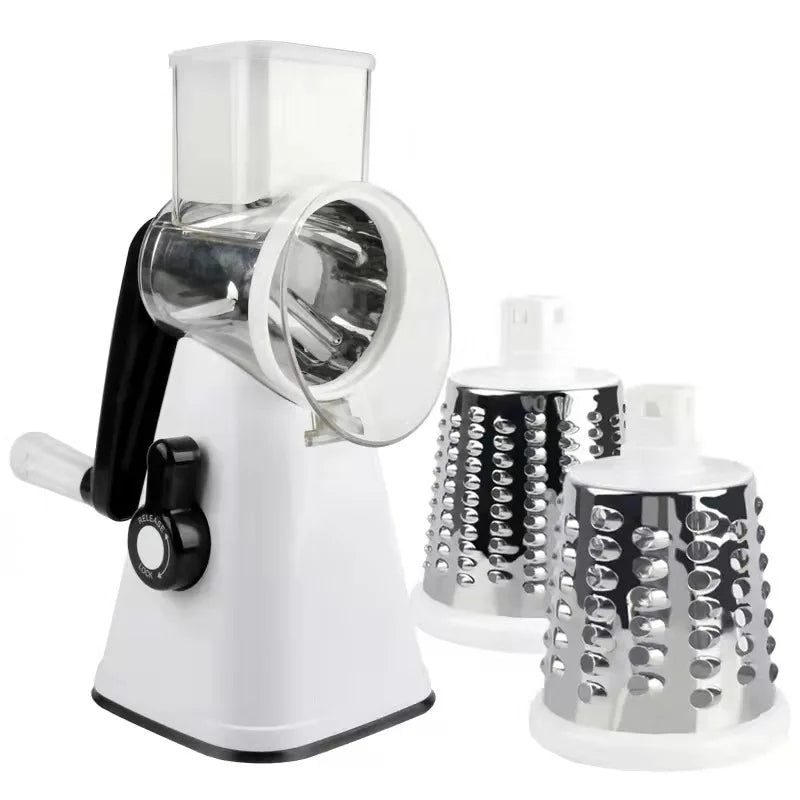 Grattugia per Formaggio e Affettaverdure Rotante 3 in 1 per Cucina Domestica e Professionale