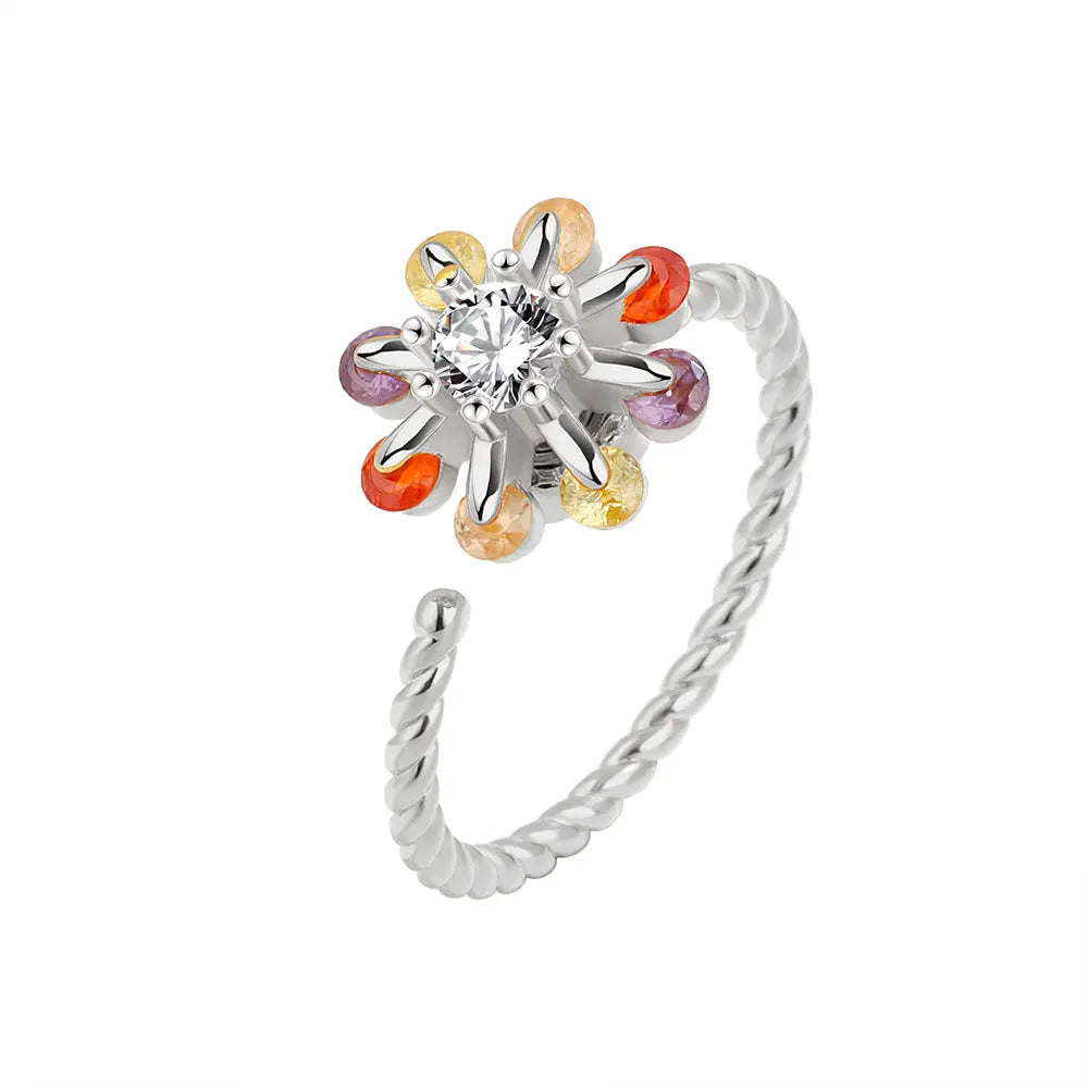Anello Fidget Anti-Ansietà con Cristallo di Rame - Gioiello Anti-Stress Regolabile