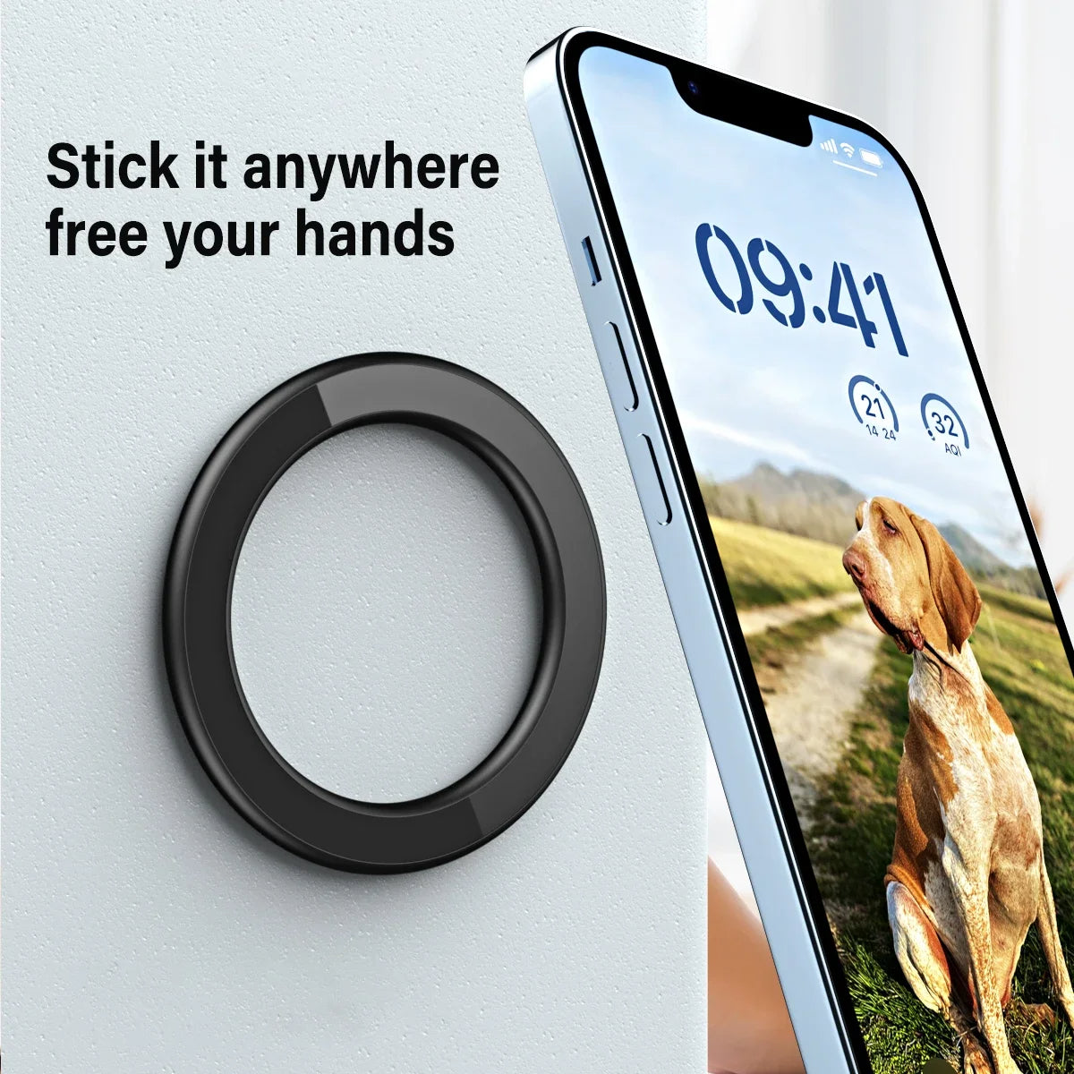 360 Degree Rotating Finger Grip MagSafe Magnetic Ring Holder for iPhone with Strong Hold
