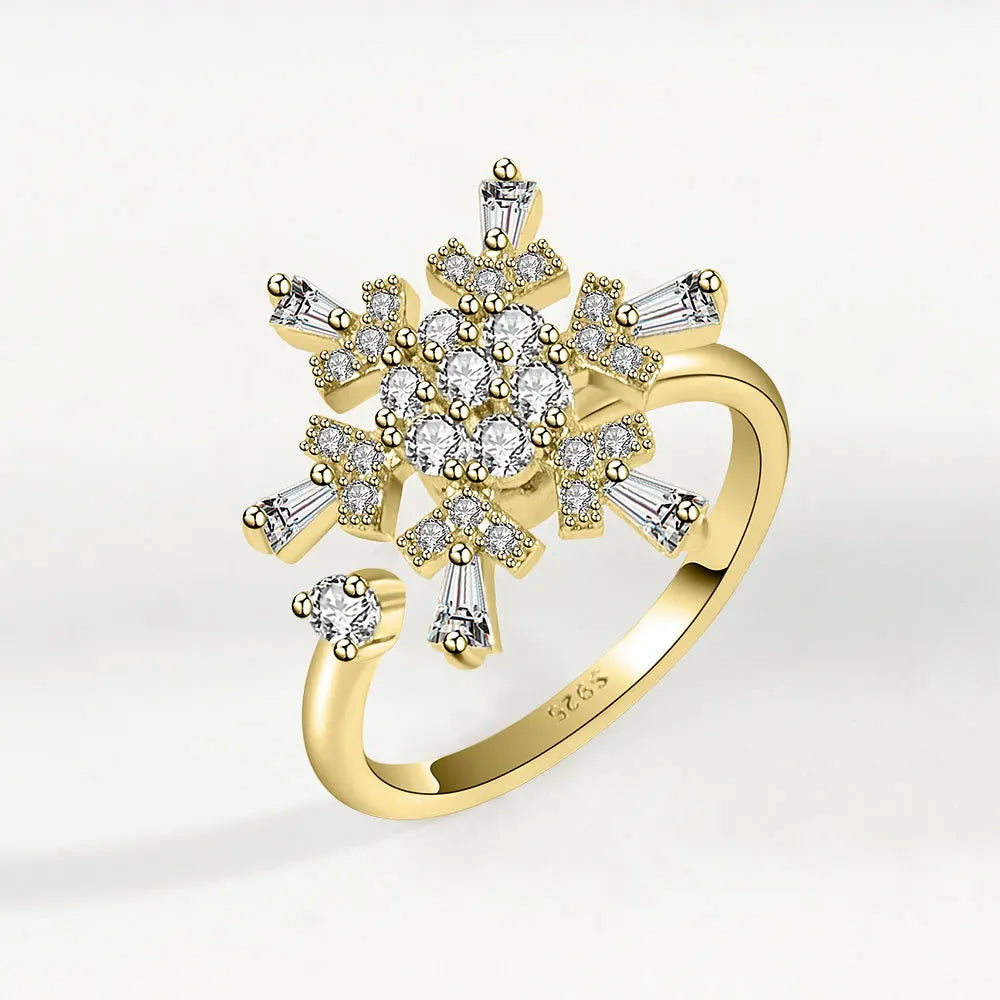 Anello Fidget Anti-Ansietà con Cristallo di Rame - Gioiello Anti-Stress Regolabile