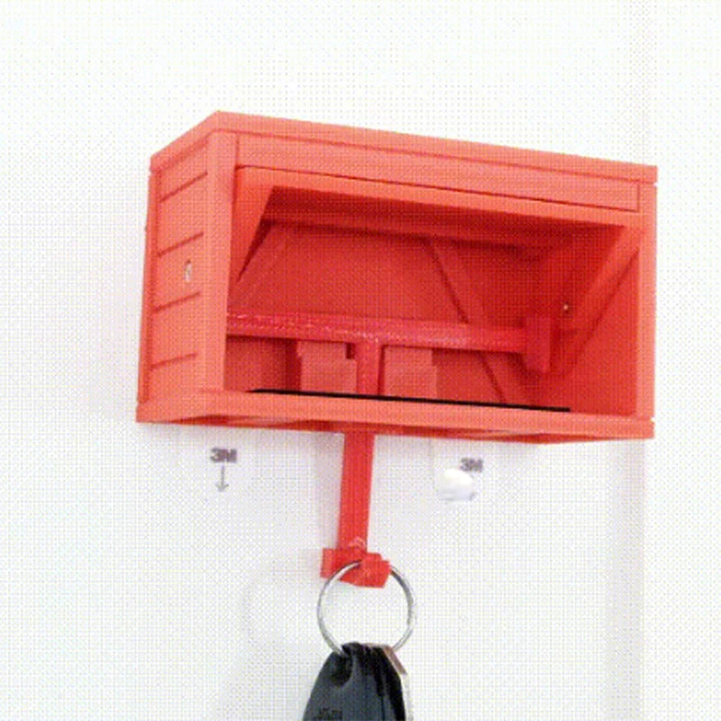 3D Printed Wall Mounted Car Garage Key Holder with Opening Door for Car Enthusiasts