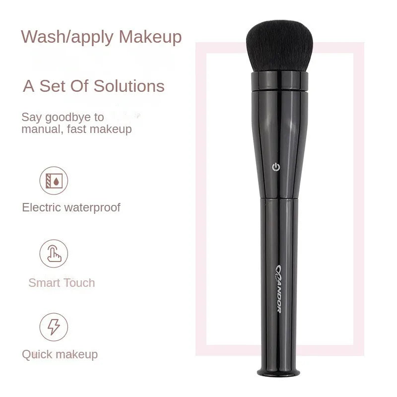 Pennello da Trucco Elettrico Rotante 3-in-1 con Vibrazione - Applicatore Cosmetico Automatico con Testine Intercambiabili