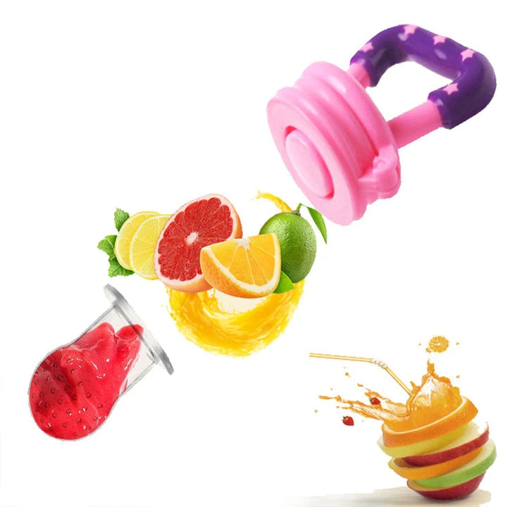 3x Silikon Bebek Meyve Emziği - Güvenli Kendi Kendine Beslenme için BPA İçermeyen Gıda Sınıfı Silikon Diş Kaşıyıcı