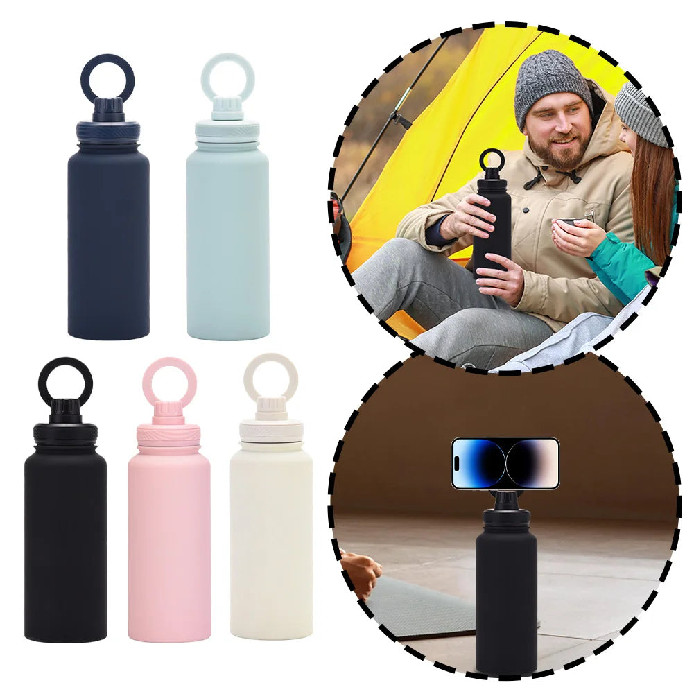 Insulated Stainless Steel Water Bottle with MagSafe Compatible Phone Mount - 1L All-in-One Hydration and Hands-Free Solution