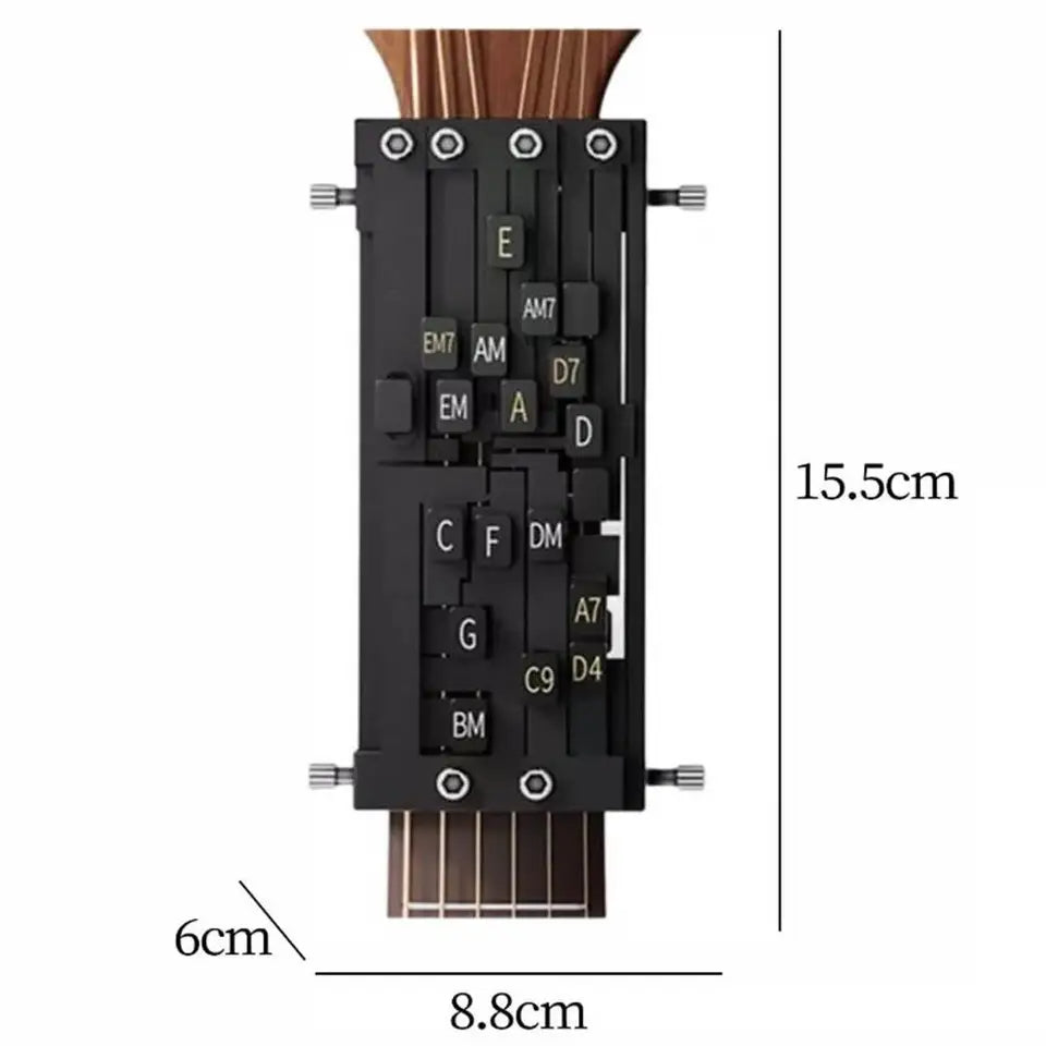 Premi Accordi Chitarra - Strumento Automatico di Apprendimento Chitarra per Principianti | Sistema di Addestramento Accordi Senza Dolore con Vestibilità Universale per Chitarre Acustiche