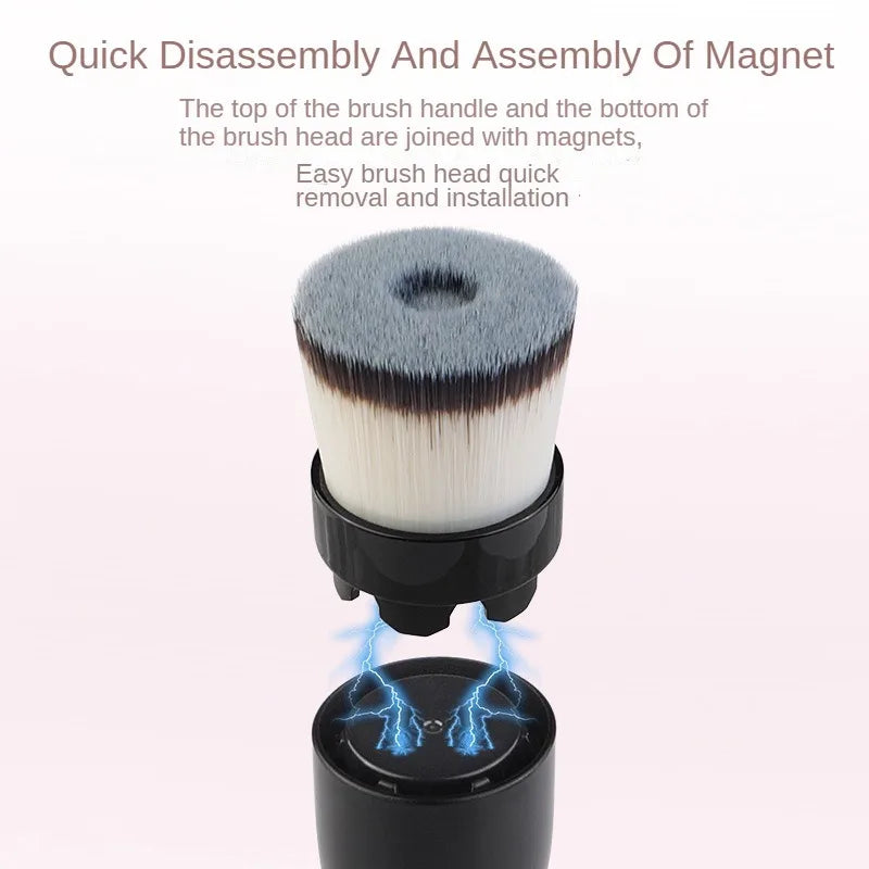 Pennello da Trucco Elettrico Rotante 3-in-1 con Vibrazione - Applicatore Cosmetico Automatico con Testine Intercambiabili