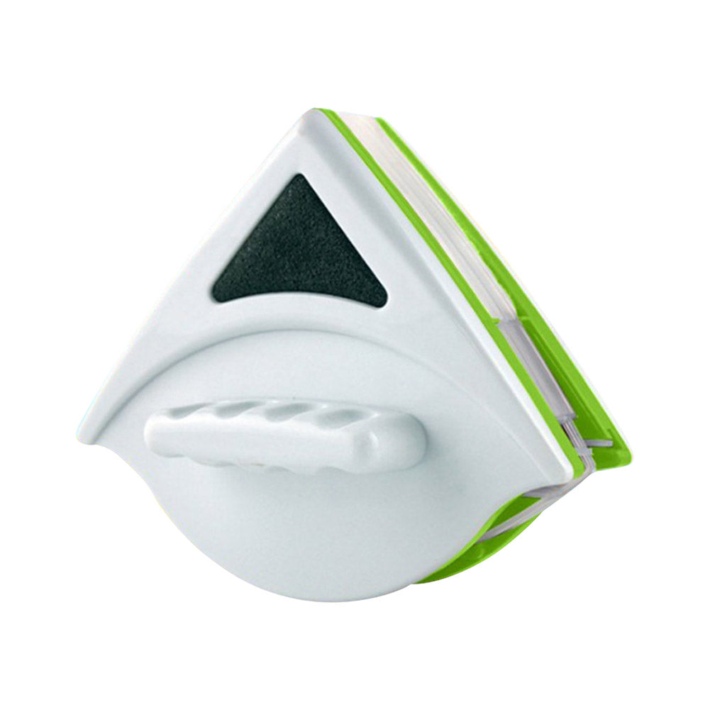 Dobbeltsidet magnetisk vinduesvisker Trekantet design glasrens til højhuse, sort