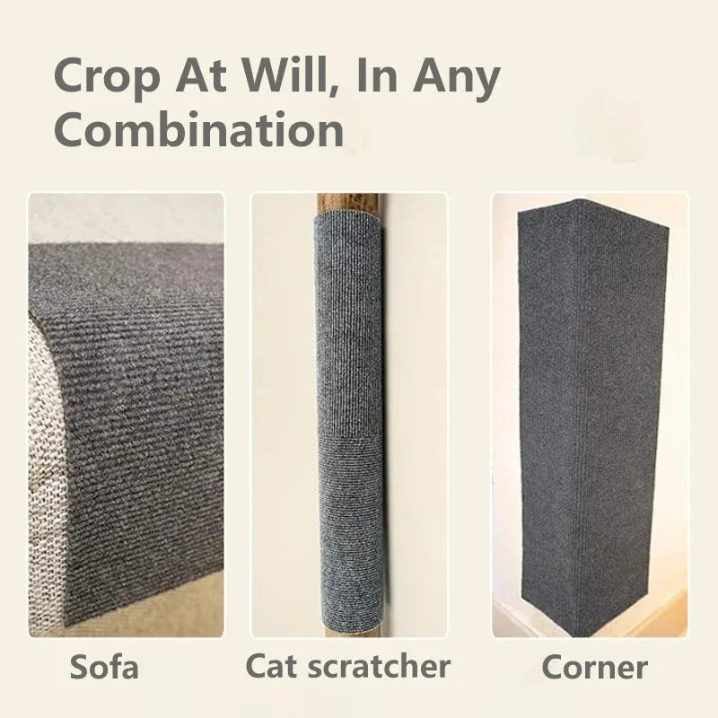 Premium Self-Adhesive Cat Anti Scratch Mat - Trimmable Furniture Protector for Couch, Wall & Chair - Durable Polyester Cat Scratching Pad