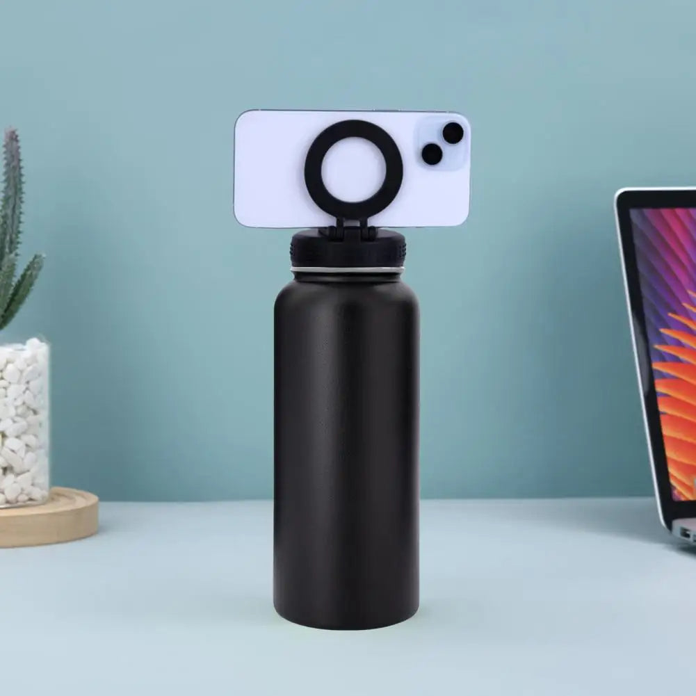 Insulated Stainless Steel Water Bottle with MagSafe Compatible Phone Mount - 1L All-in-One Hydration and Hands-Free Solution