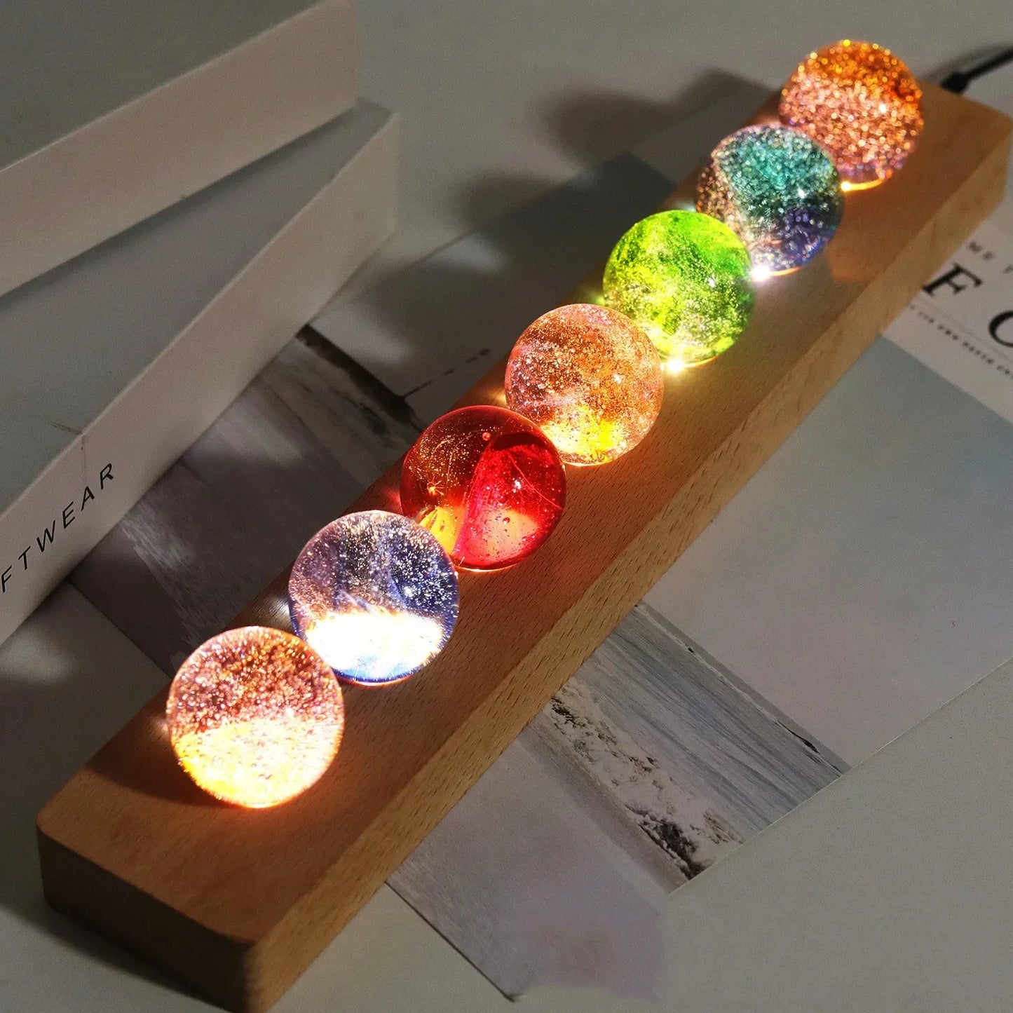 كرات بلورية زجاجية LED بـ 7 ألوان