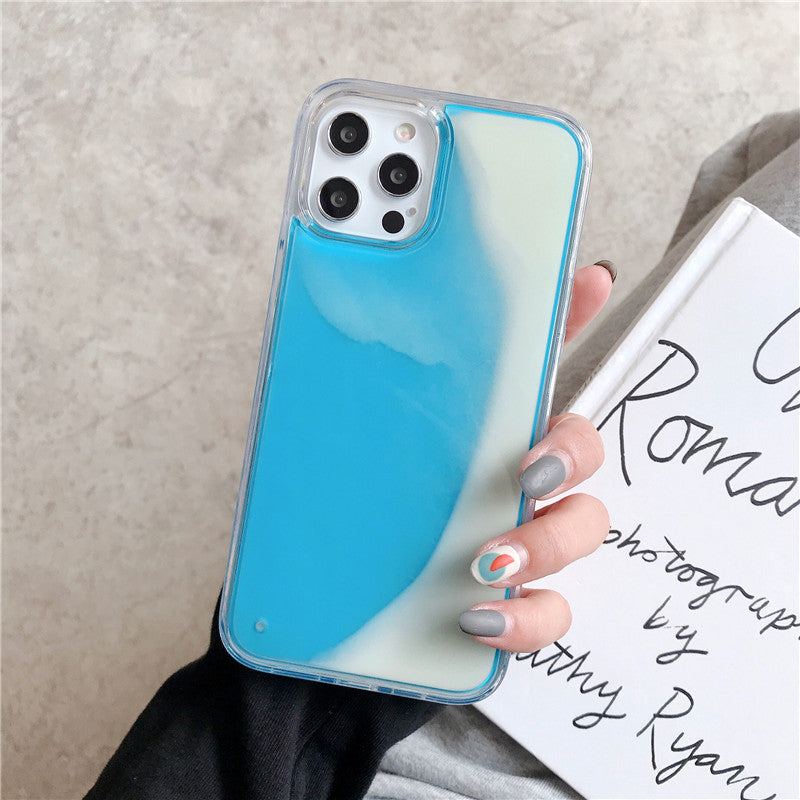 iPhone-Luminous-Quicksand-Phone-Case-Glow-in-the-Dark-Liquid-Glitter-Shockproof-ishtrah