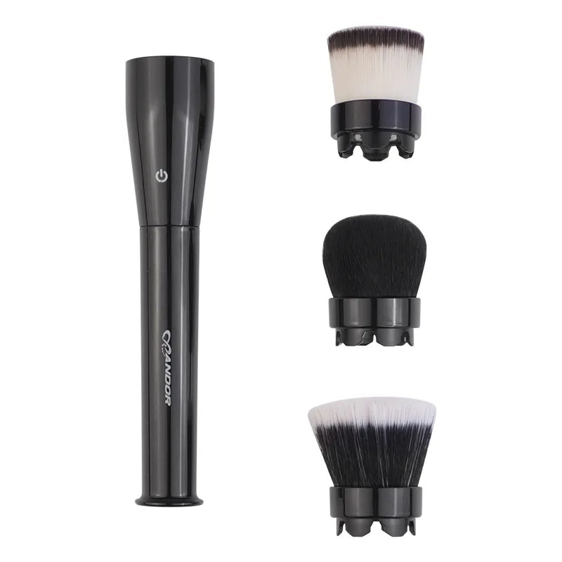 Pennello da Trucco Elettrico Rotante 3-in-1 con Vibrazione - Applicatore Cosmetico Automatico con Testine Intercambiabili