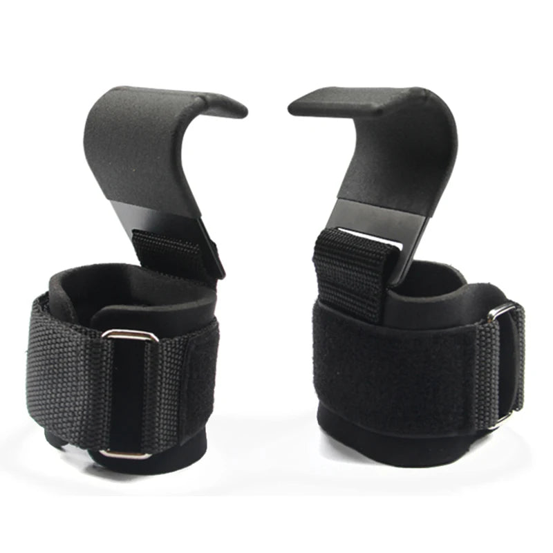 Ganci per Sollevamento Pesi Robusti con Cinghia da Polso Imbottita - Supporto Antiscivolo per Stacchi da Terra, Trazioni e Rematori