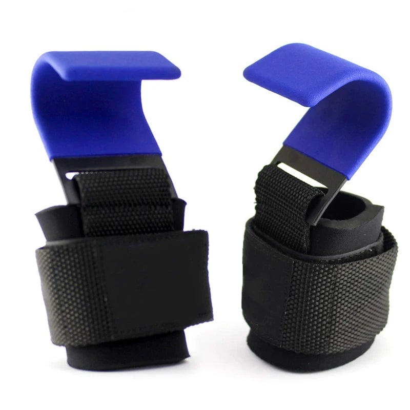 Ganci per Sollevamento Pesi Robusti con Cinghia da Polso Imbottita - Supporto Antiscivolo per Stacchi da Terra, Trazioni e Rematori