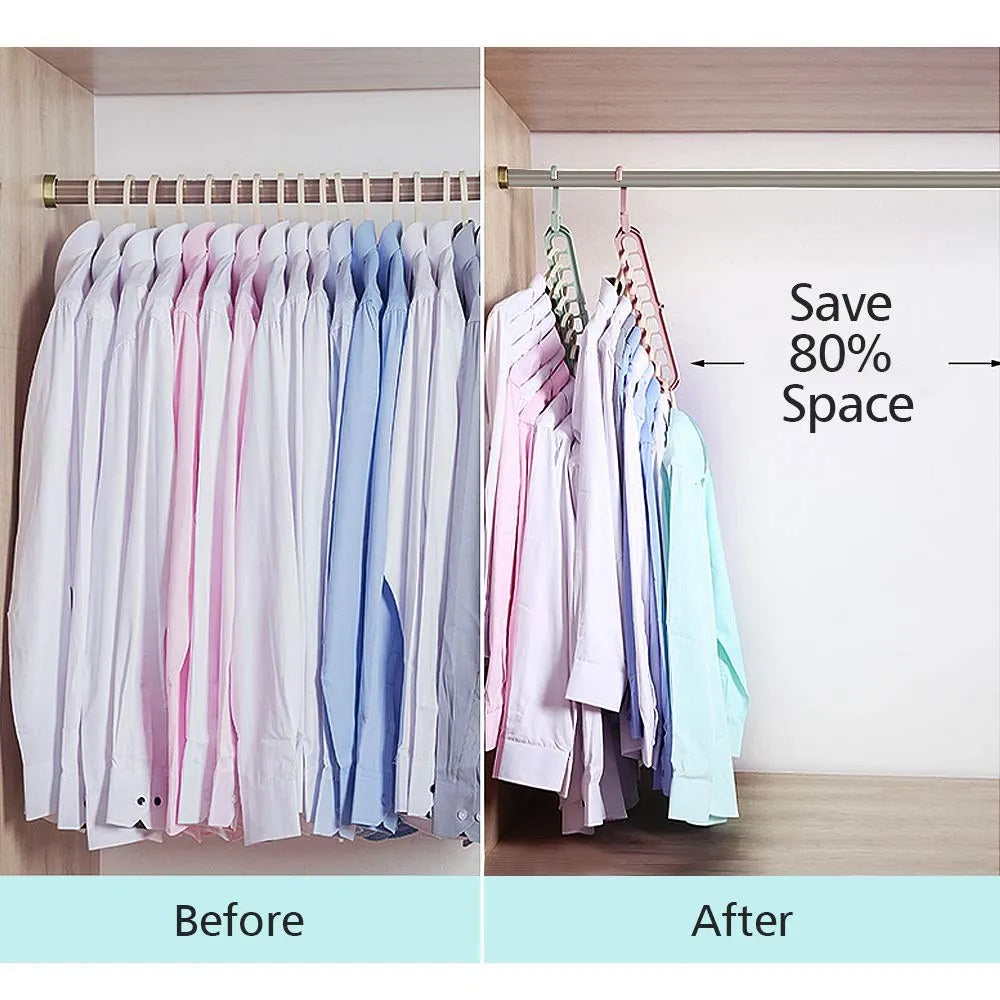 9 in 1 Magic Space Saving Hanger 360 Degree Rotating Cascading Closet Organizer Blue