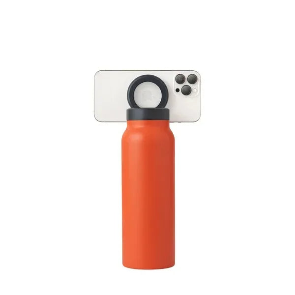 Botella de Agua Aislada Compatible con MagSafe con Soporte para Teléfono Giratorio 360° - Acero Inoxidable de 24oz