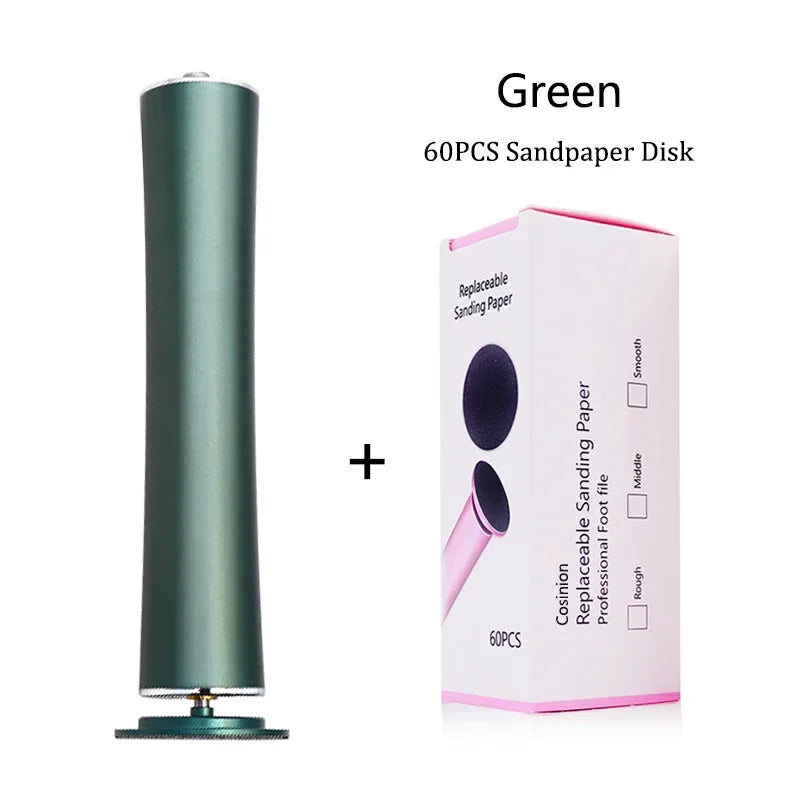 Elektrisk genopladelig pedicurefil - Professionel Foot Callus Remover med 360° roterende hoved og 60 udskiftelige sandpapirskiver