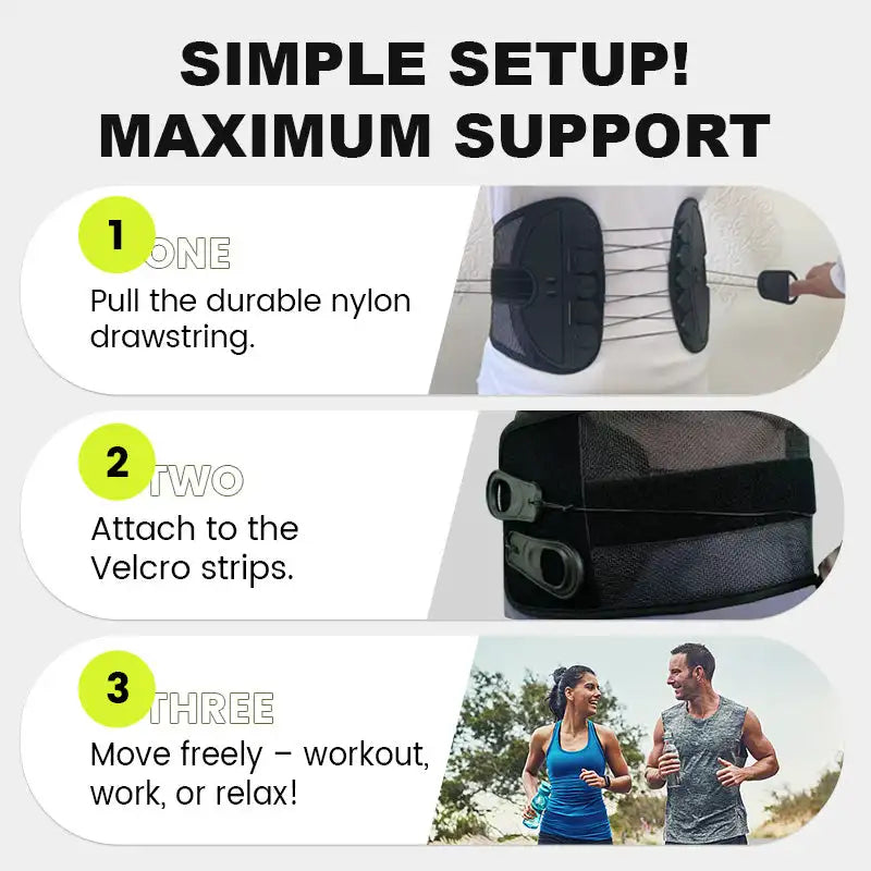 Adjustable Double Pull Back Brace Lumbar Support Belt Unisex for Posture Correction and Pain Relief