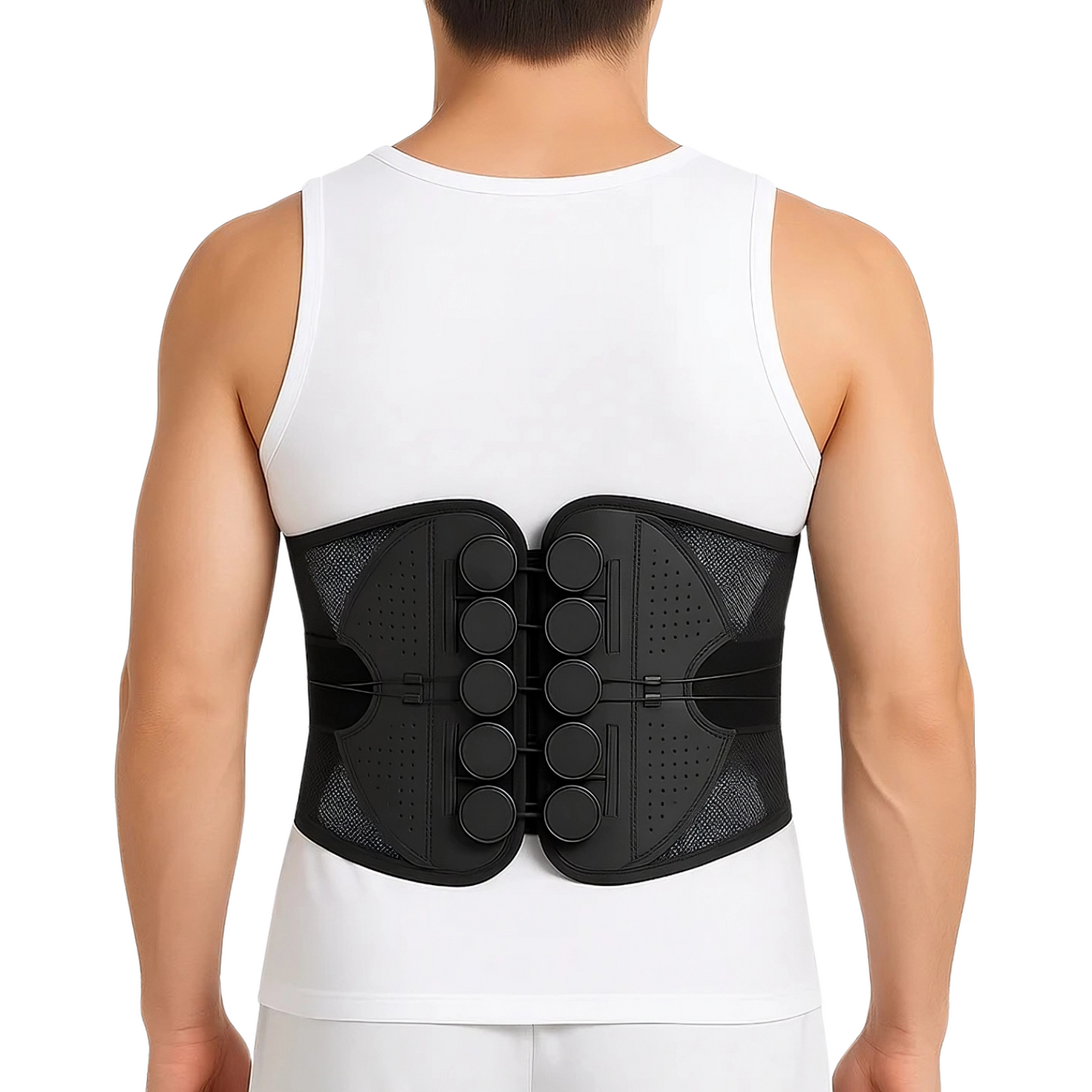 Adjustable Double Pull Lumbar Support Belt Unisex Back Brace for Posture Correction and Pain Relief