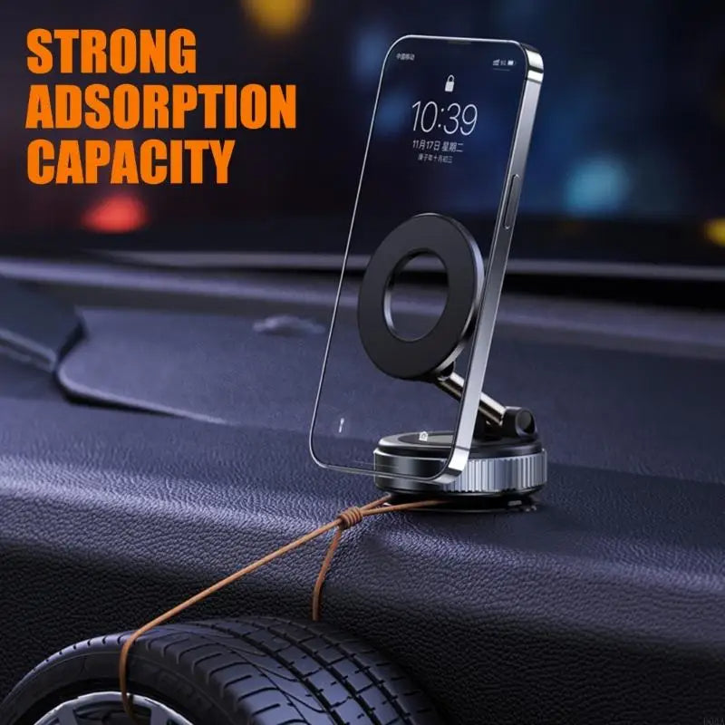 Adjustable Suction Mount Vacuum Magnetic Phone Holder with 360 Rotation MagSafe Compatible for Car Gym Home