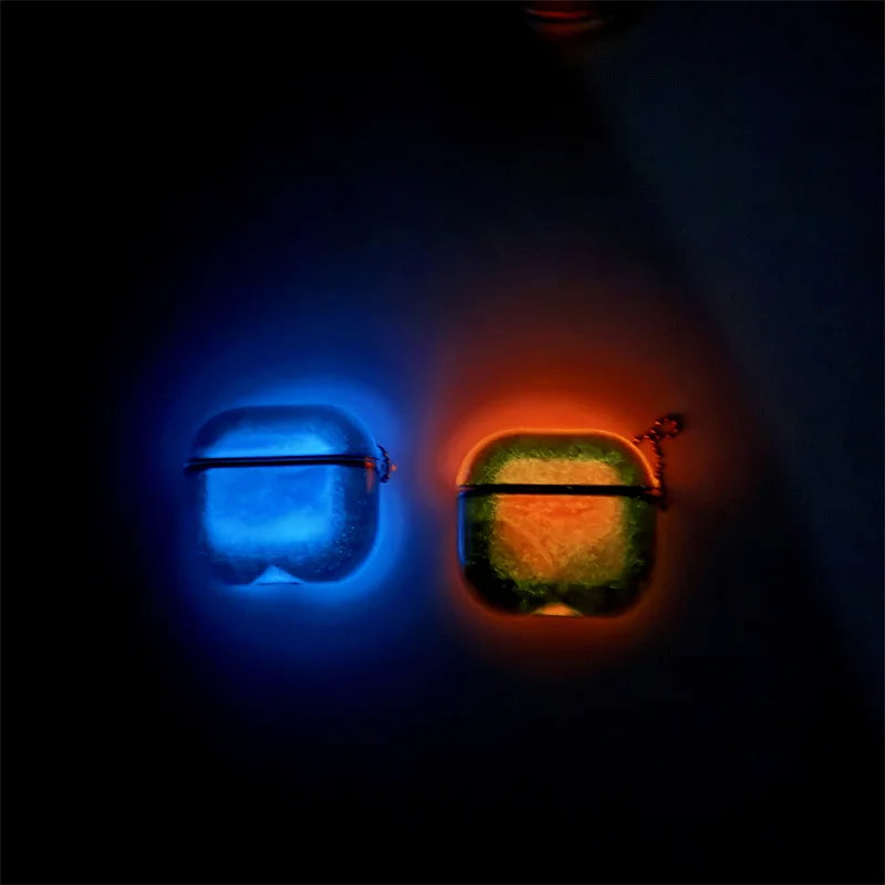 AirPods Protective Case Luminous Quicksand Glow in the Dark with Moving Liquid Sand for AirPods 4 3 2 and Original