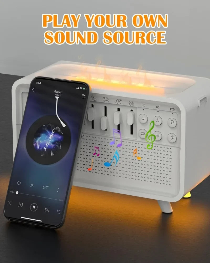Ambient Light 3 in 1 Bluetooth Humidifier with Night Light and White Noise Ultrasonic Cool Mist for Bedroom Nursery and Office
