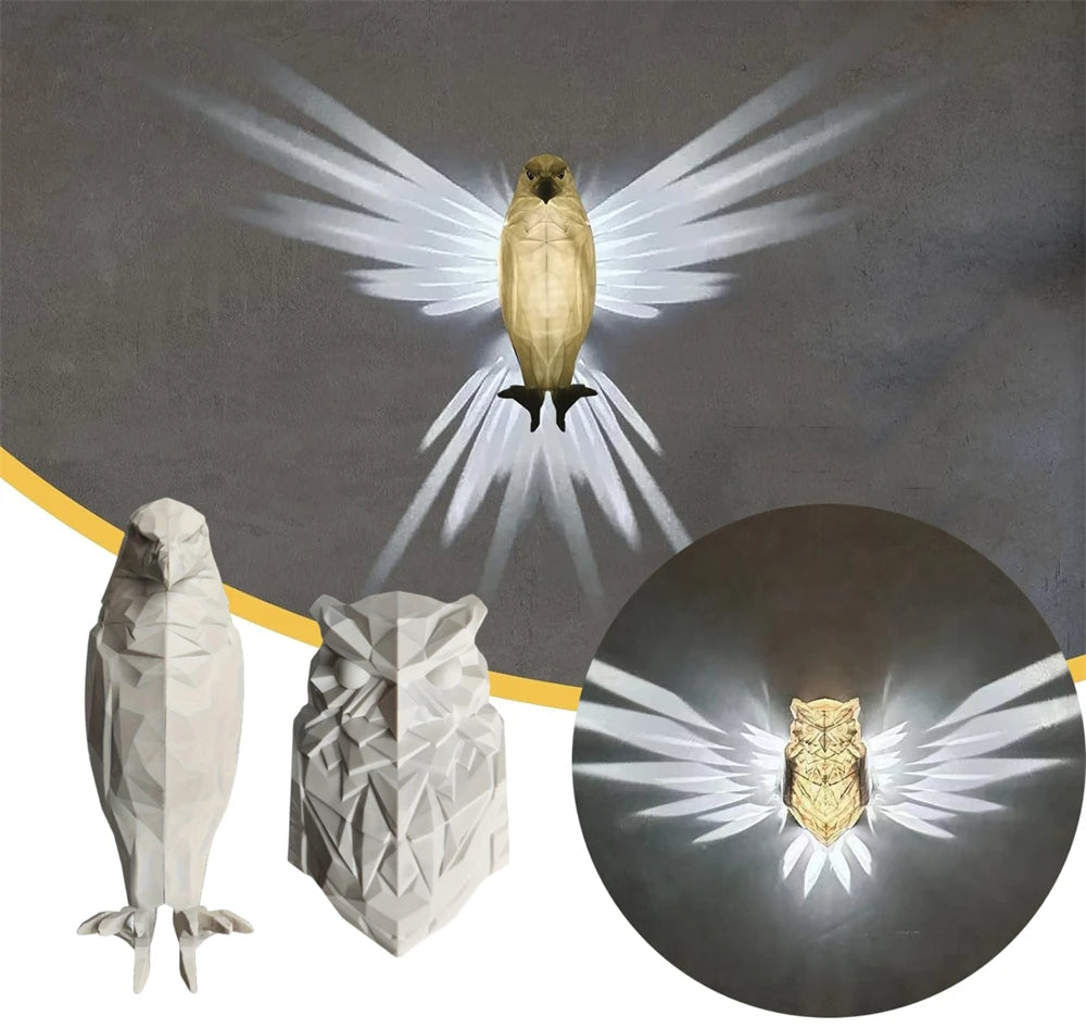 Ambient Lighting Majestic 3D Eagle Wall Lamp LED Flying Eagle Wall Sconce