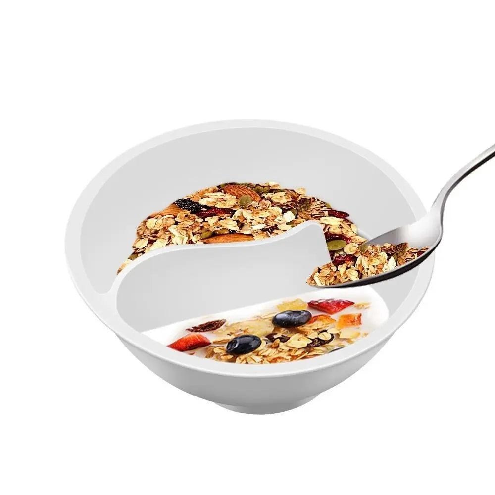 Anti Soggy Separated Cereal Bowl Never Soggy Design with Dry Wet Separation for Perfect Crunch Every Time Green