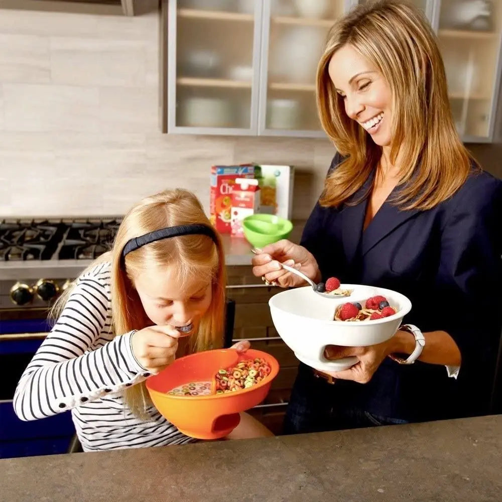 Anti Soggy Separated Cereal Bowl Never Soggy Design with Dry Wet Separation for Perfect Crunch Every Time Pink