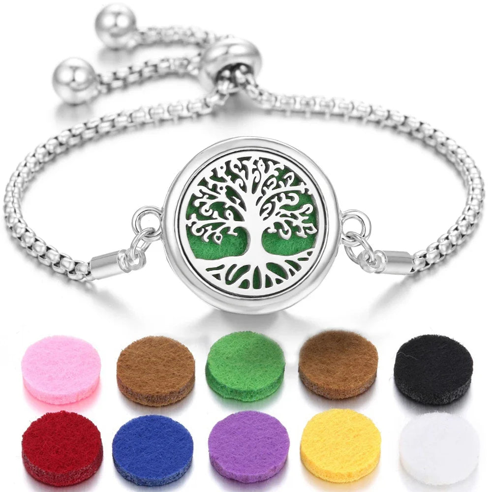 Aromatherapy Scent Bracelet Essential Oil Diffuser Locket Jewelry Blue