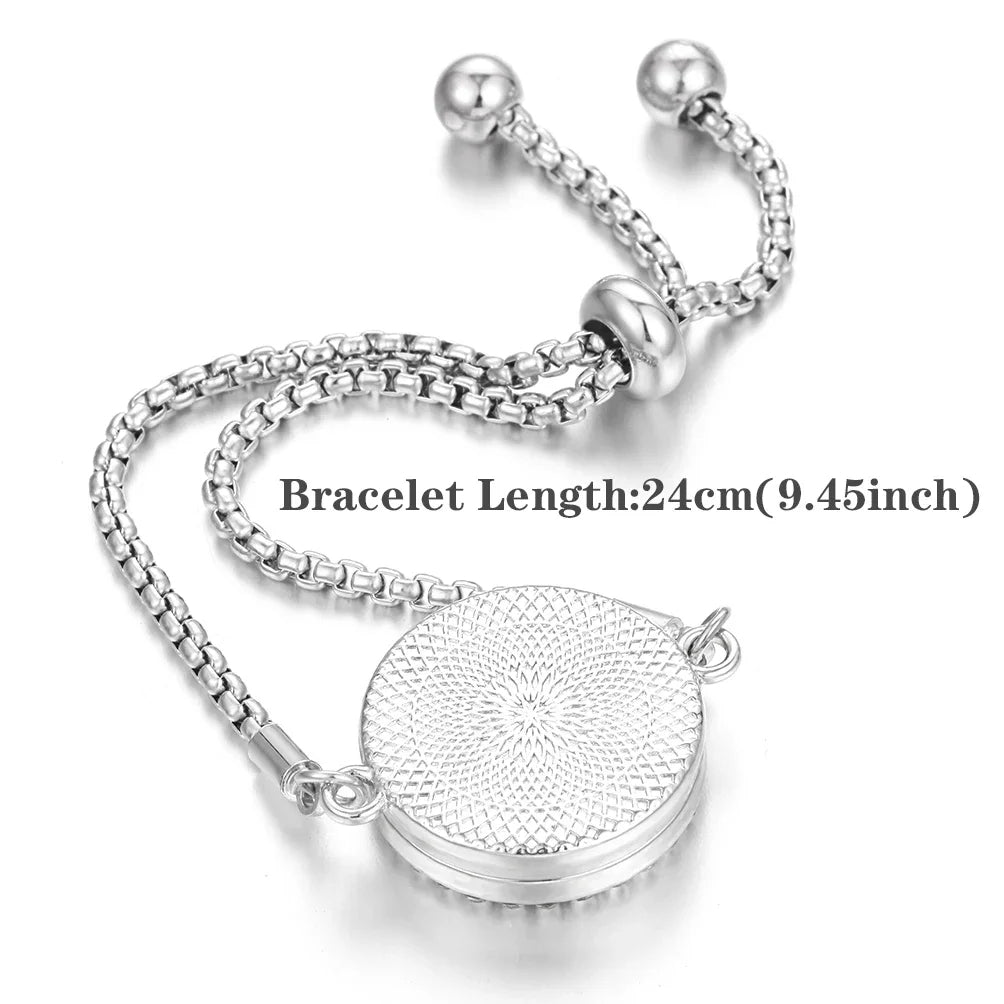 Aromatherapy Scent Bracelet Essential Oil Diffuser Locket Jewelry Rose Gold