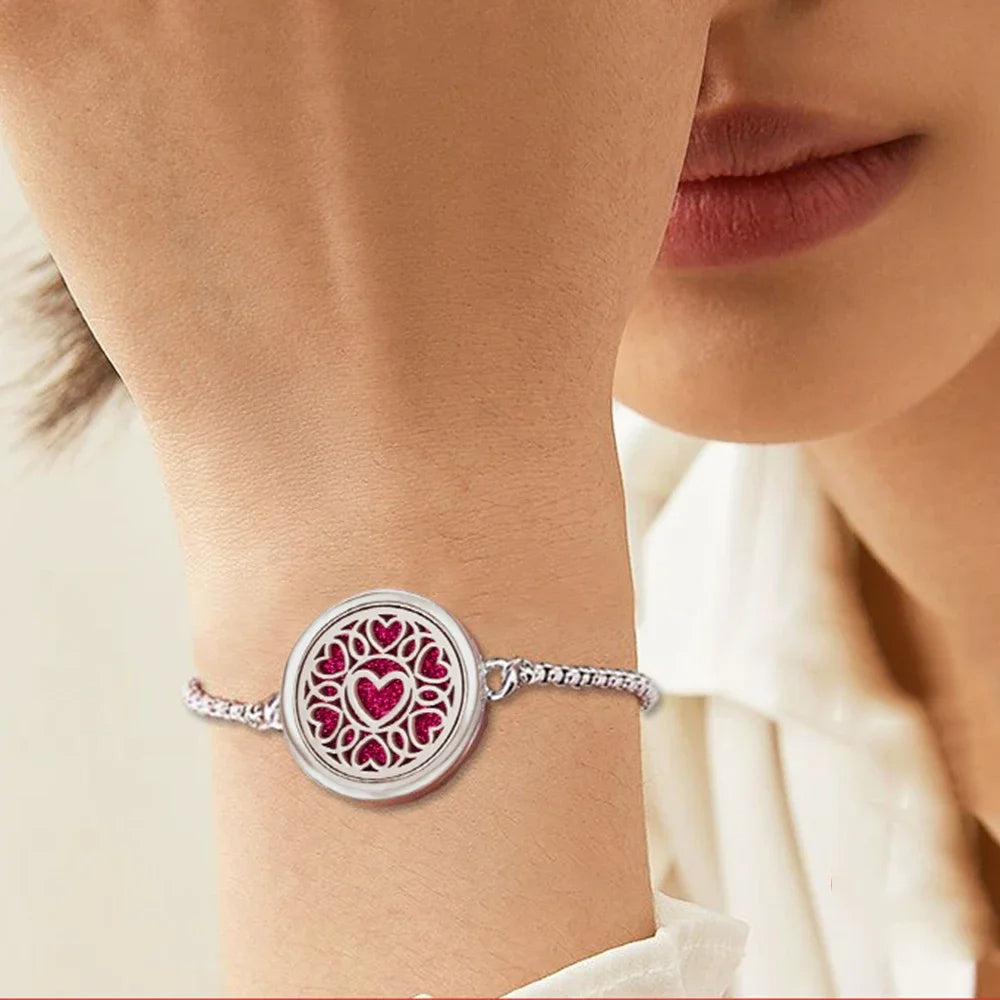 Aromatherapy Scent Bracelet Essential Oil Diffuser Locket Jewelry White
