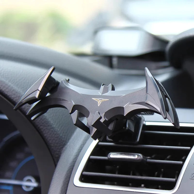 Bat Shaped Gravity Phone Holder for Cars Universal Vent Mount with Automatic Locking for 4 to 6.5 Inch Phones Yellow