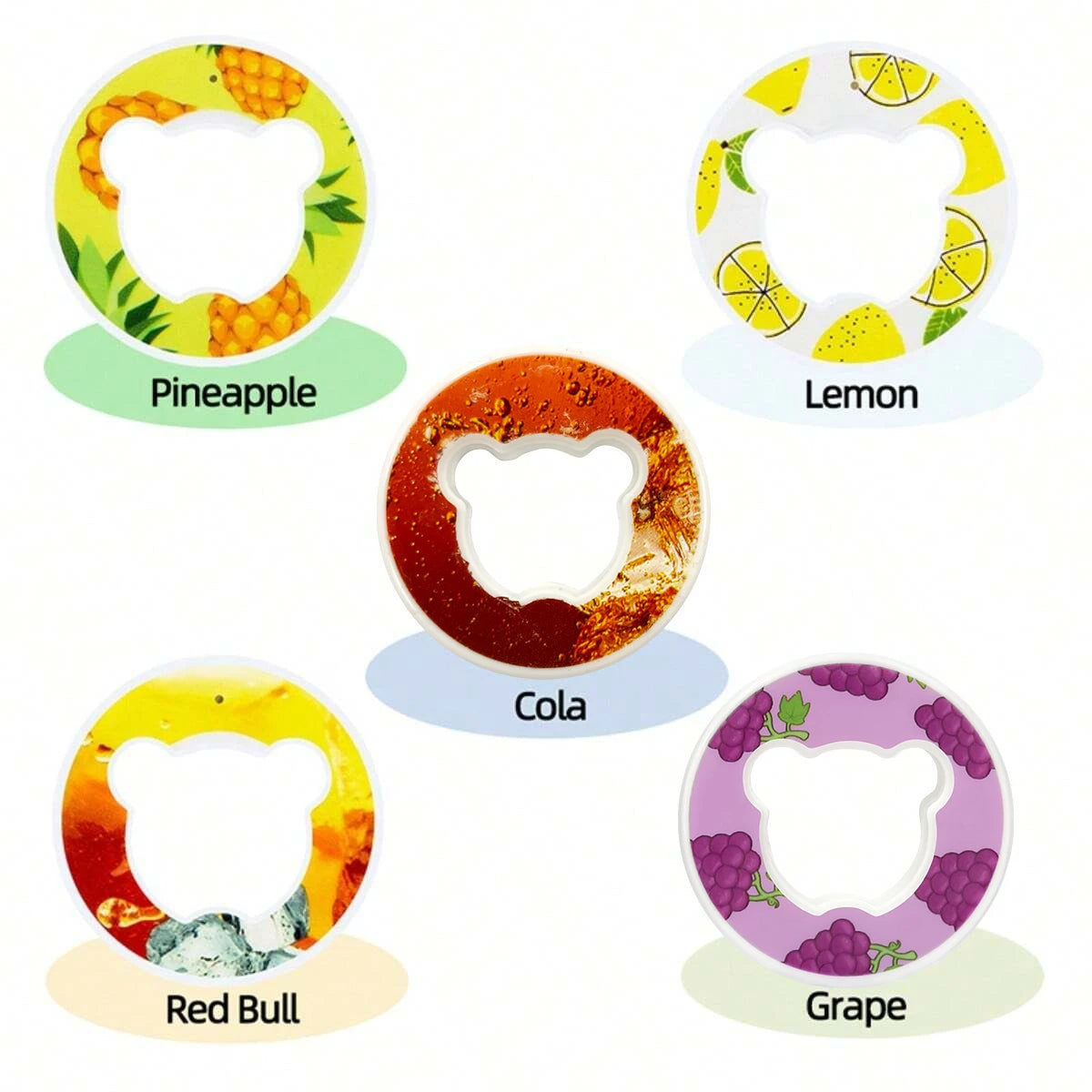 Bear Fruit Flavor Pods Assorted Zero Sugar Zero Calorie Scent Pods for Water Bottles